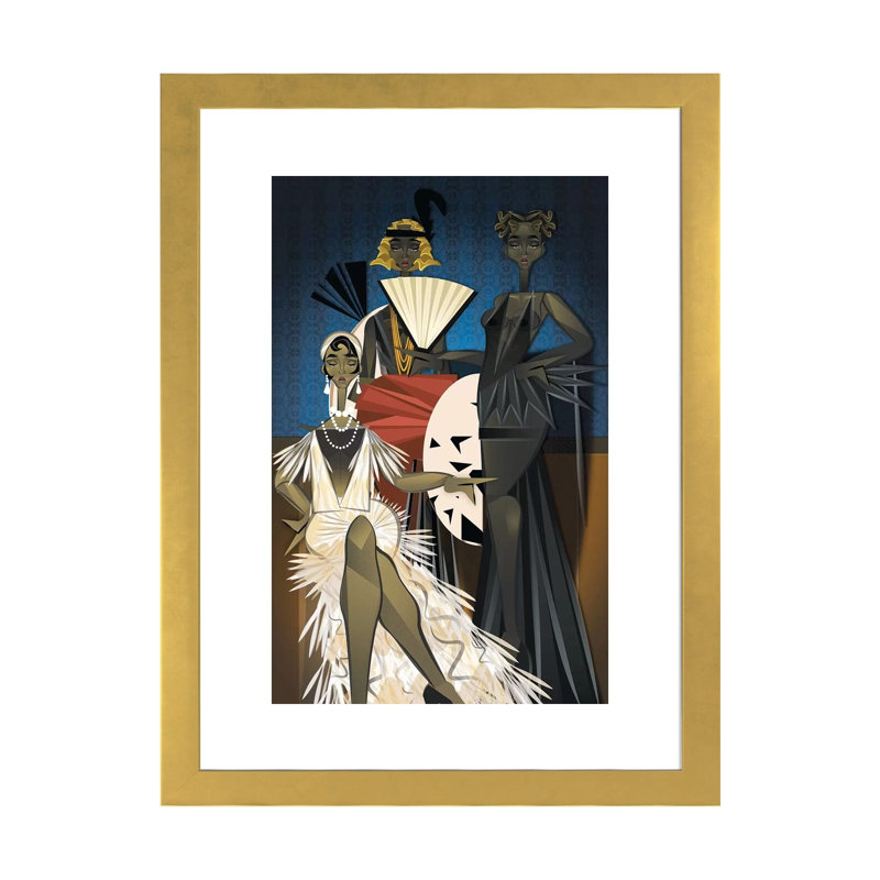 « Harlem nights » par Jaleelcampbell-impression, Papier encadré doré, H 32 po x l 24 po x P 1 po