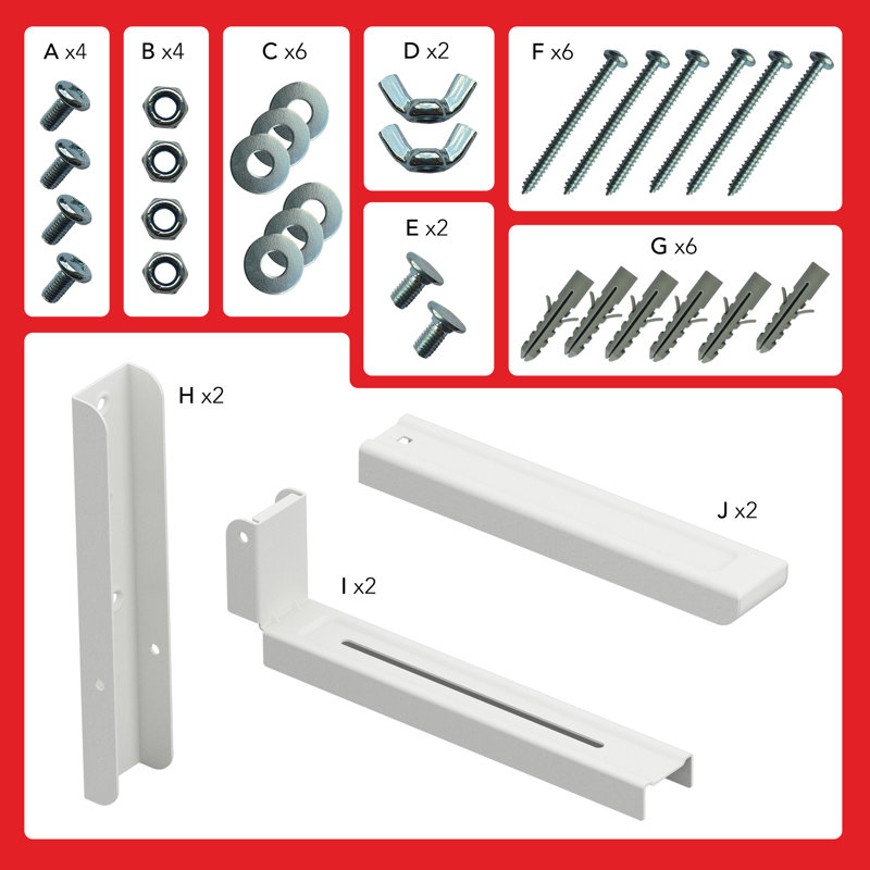 Aavyan Universal Microwave Bracket, White