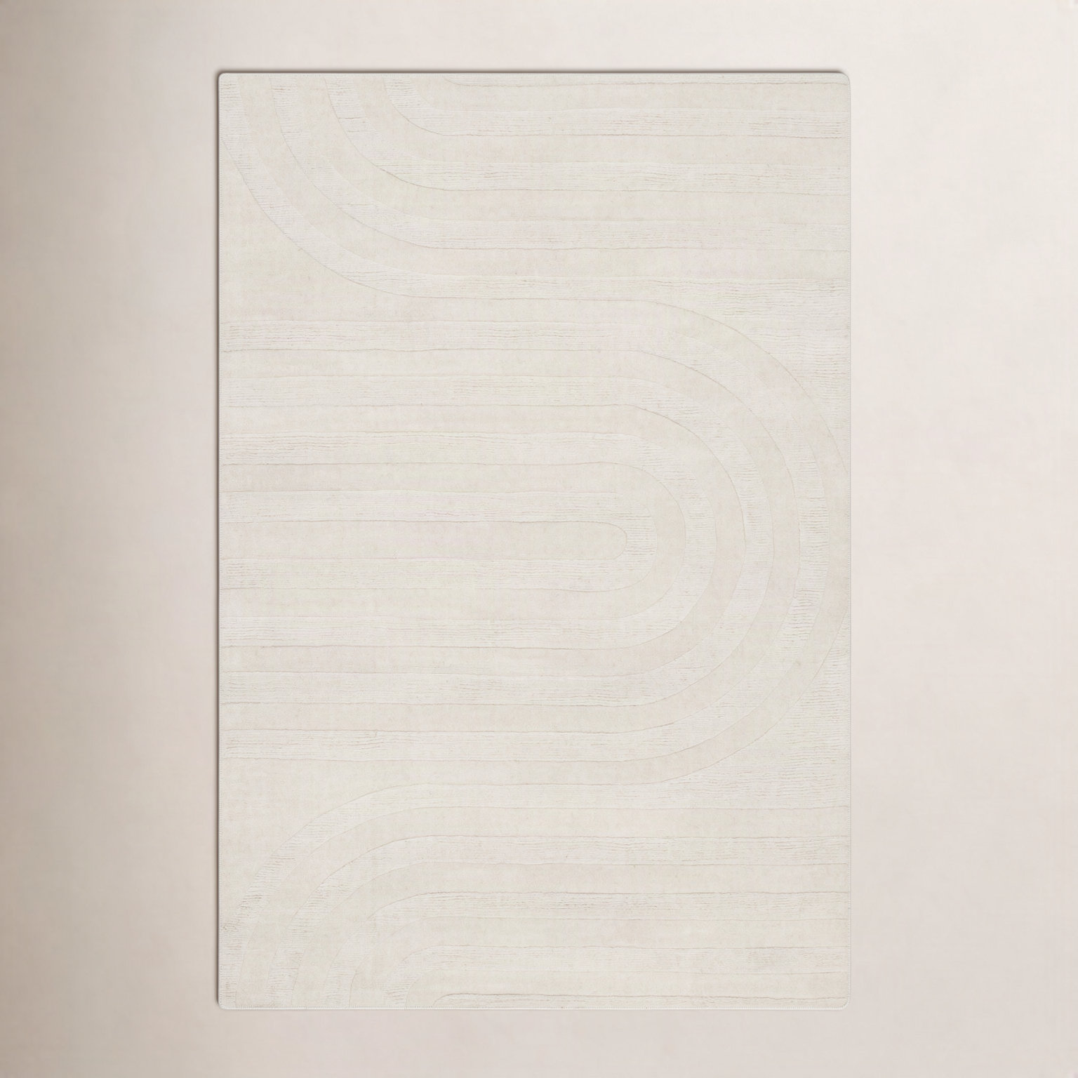Kell Hand-Woven Cream Wool Rug, Rectangle 9' x 12'