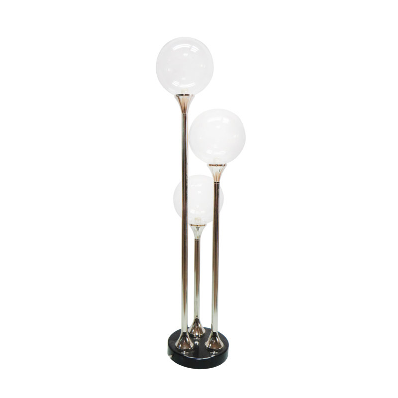 Nagy Marble Standard Table Lamp, Polished Nickel