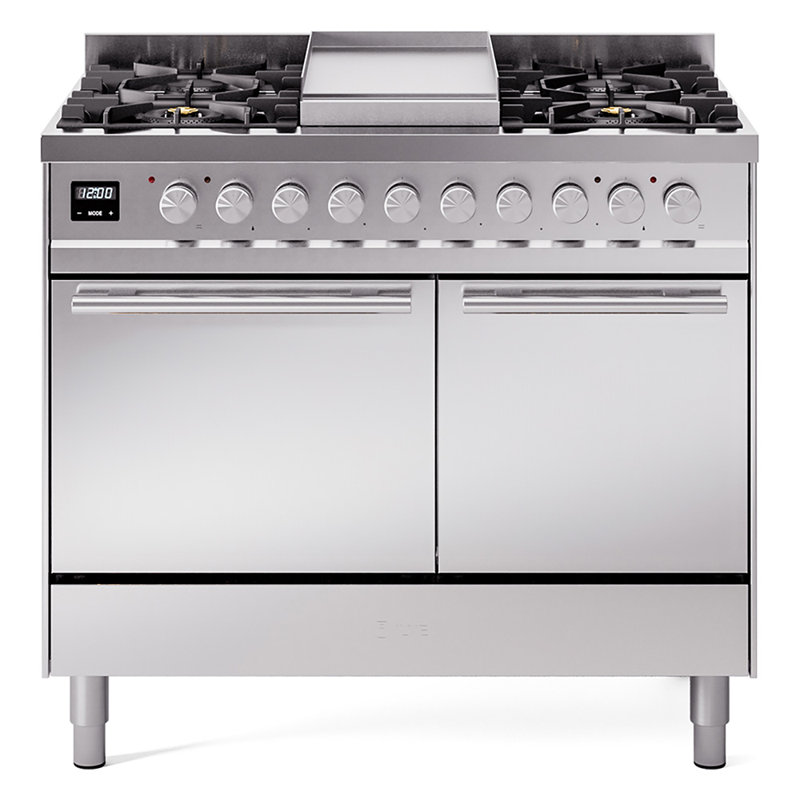 Cuisinière à double carburant 40 po ILVE Professional Plus II, Gaz naturel, Acier Inoxydable