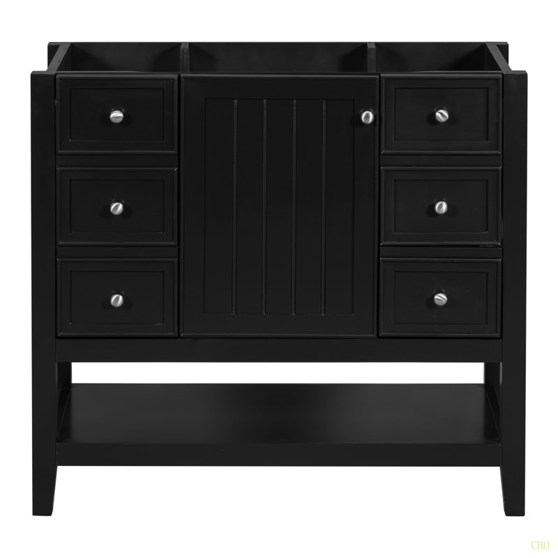 Meuble-lavabo 36 po sans lavabo, base d'armoire seulement, une armoire et trois tiroirs