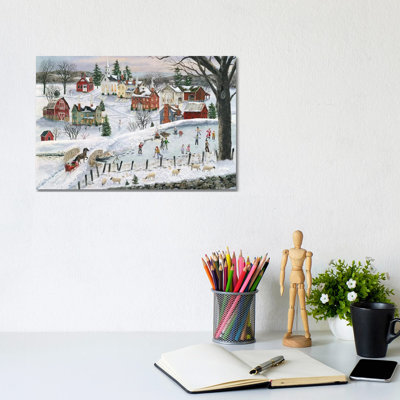 The Red Sleigh 1 Piece Wrapped Canvas Wall Art