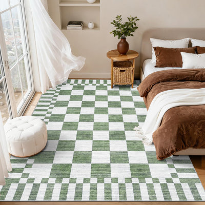 Tapis à carreaux pour le salon, tapis de chambre à coucher lavables avec dossier antidérapant pour intérieur classique moderne pour chambre d'enfant Garçons Grand tapis pour la salle à manger Bureau
