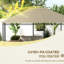 Auvent de remplacement pour pavillon de jardin extérieur 10 'x 13', kaki protégé avec trous de ventilation et de drainage Uv30 +