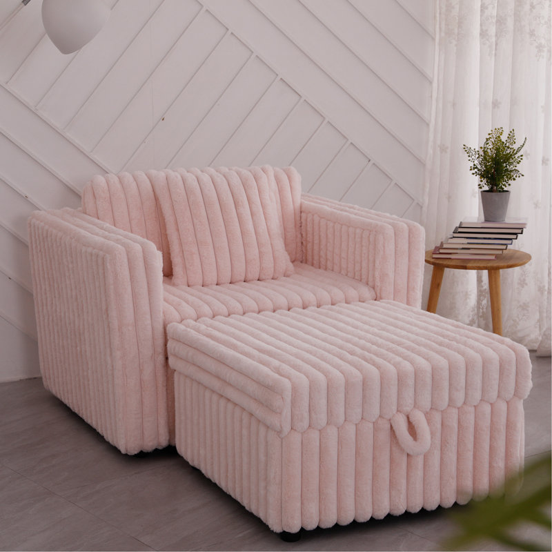 44.9"Soft  Modular Sofa Single - Very Comfortable & Stylish. Matches 30.7" Ottoman With Hydraulic Lift. Ideal For Bedroom & Living Room