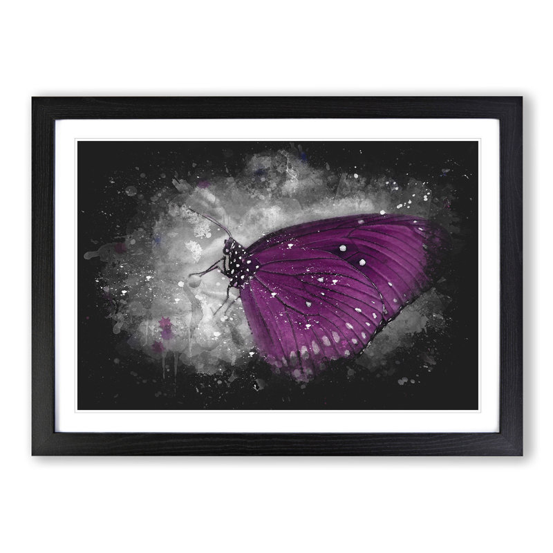 Butterfly upon a Flower - Framed Print, Black Framed, 62cm H x 87cm W x 2cm D
