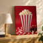 La toile crée une image en gros plan éclatante d'une boîte à popcorn rayée classique avec un popcorn blanc moelleux posé sur une toile-1274592091