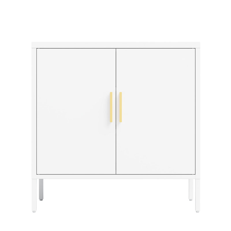 Armoire de rangement en métal blanc avec 2 portes, tablettes réglables pour outils lourds et papiers, fabrication en acier, verrouillable, acier laminé à froid à haute résistance, structure stable, dimensions de 30,92 po,