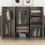 Garde-robe moderne en bois à 6 portes avec 2 tiroirs de rangement intégrés