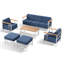 Ensemble de conversation pour canapé d'extérieur moderne en métal 6 pièces avec table basse Coan-268373793