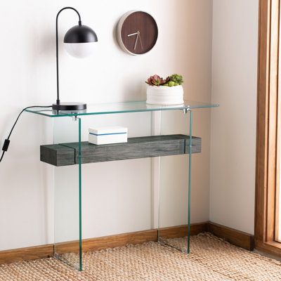 Kayley 39.4'' Glass Top Console Table