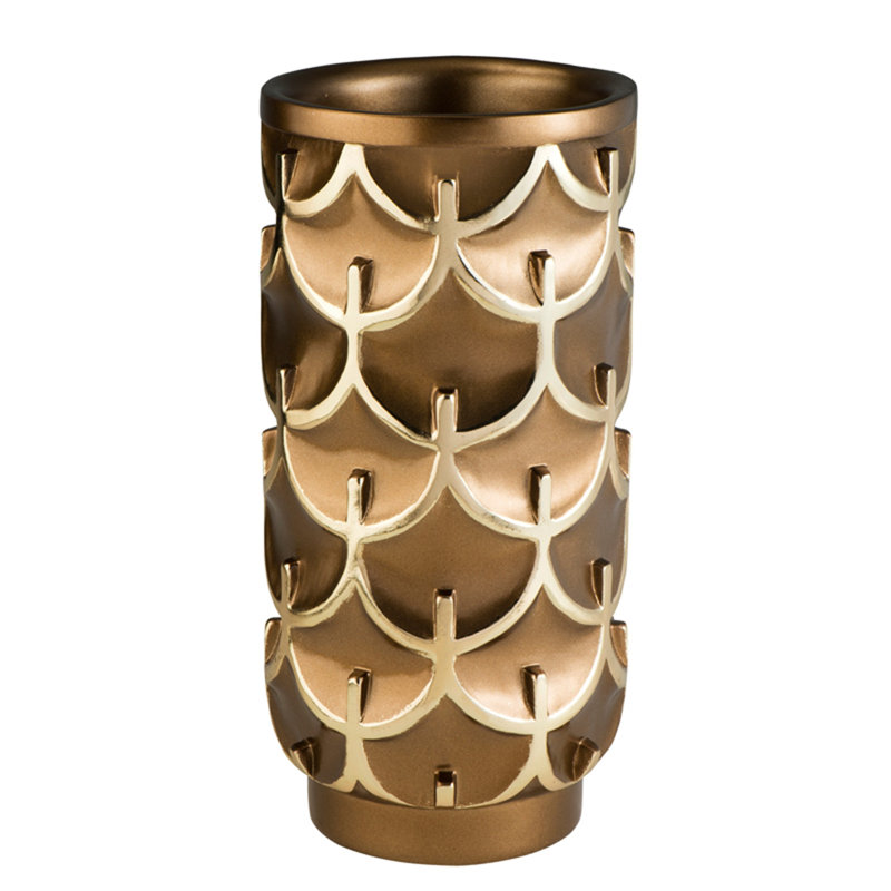 Vase de table en polyrésine, H 14,5 po x l 7 po x P 7 po