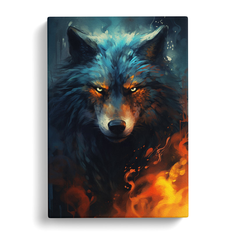 Wolf Tachisme - Wrapped Canvas, 50cm H x 35cm W x 3cm D