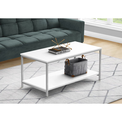 Table basse Thapa, décor, cocktail, rectangulaire, salon, L 40 po, métal, stratifié