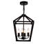 4- Lanterne noire, éclairage de plafond industriel avec design rustique, suspension réglable pour îlot de cuisine, base E12, ampoule en fer, hauteur personnalisée