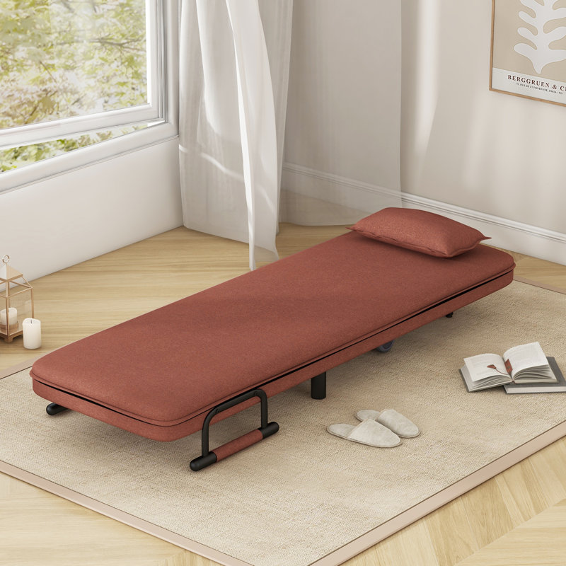 Fauteuil futon large de 26,5 po Damyla, Mélange de polyester brun