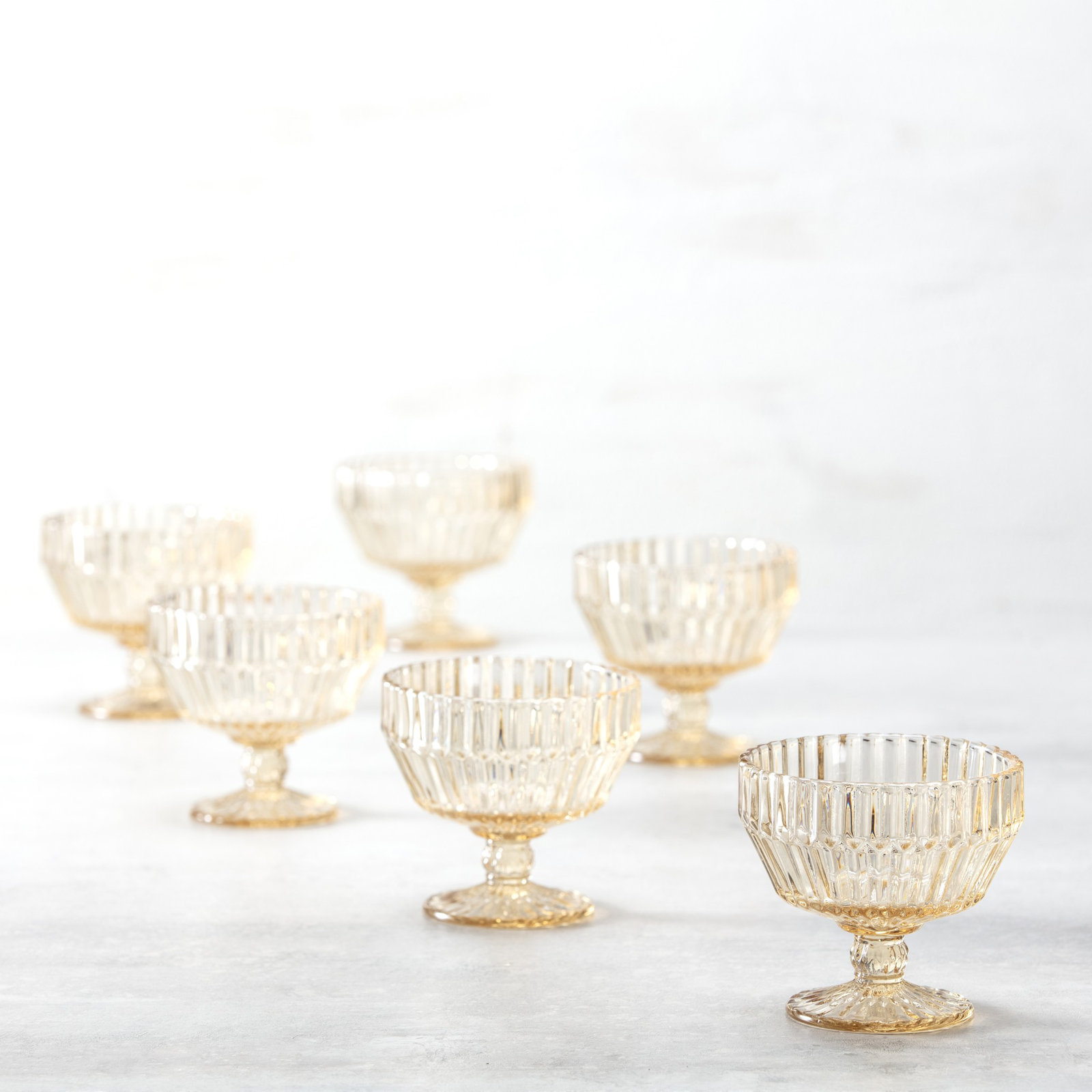 Fortessa Archie Glass Dessert Bowl (Set of 6), Ginger Gold