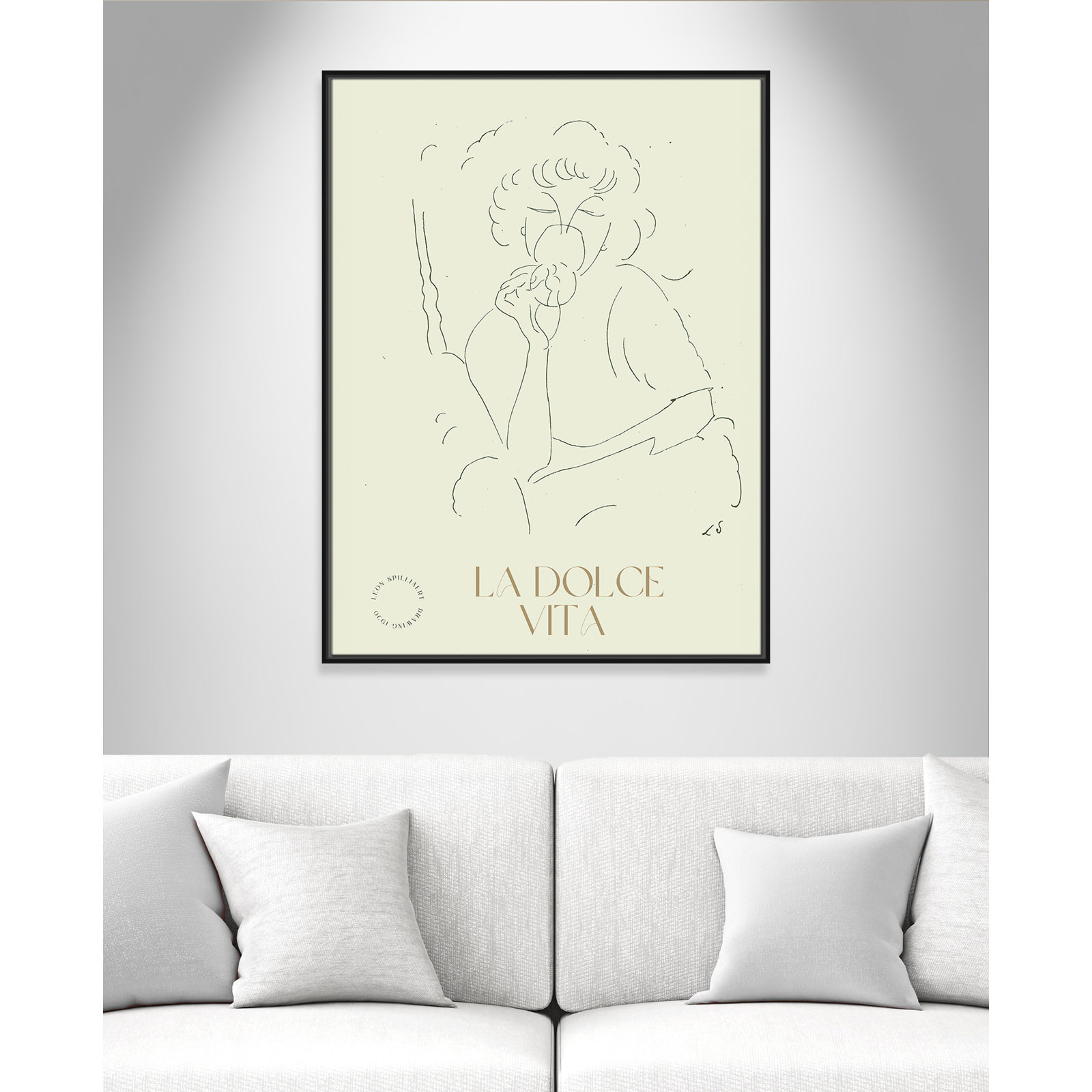 Dottie "La Dolce Vita" Print, 41.5" H x 31.5" W, Black