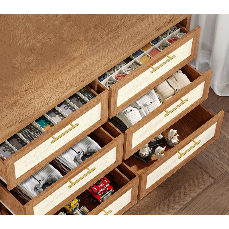 Living Roon Drawer Bay Isle Home™ Burlap Design Tall Wood Drawer Dresser Chest Of Drawers ...