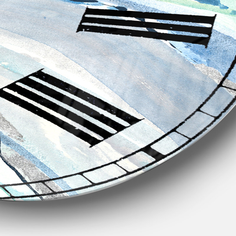 Azral Blue Silver Spring II - horloge murale moderne, Moyen
