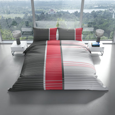 17 Stories Merra Striped Duvet Cover Set with Pillow Shams and Pillowcases