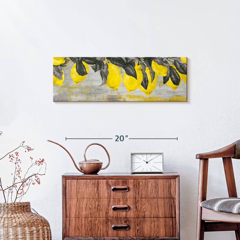 Citrons mûres sur toile, H 8 po x l 24 po x P 1 po