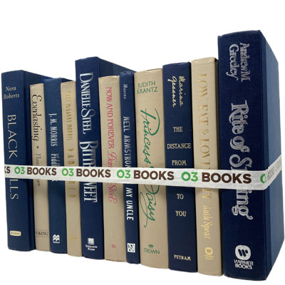 Boughton Nautical Dreams Decorative Books Navy Blue and Beige