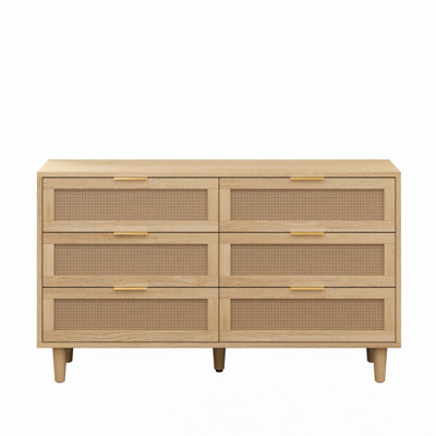 6-Drawers Rattan Dresser With Drawer Slides by GRILLO HOME