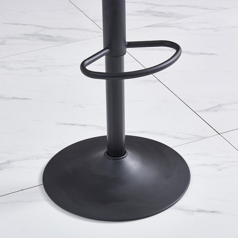 Apoch Waffle Velvet Height Adjustable Bar Stool 360 Swivel with Footrest Counter Stool, Grey