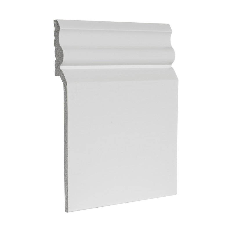 Unfinished White PVC Baseboard Moulding Sample 7/8 in x 7-3/4 in x 6 in