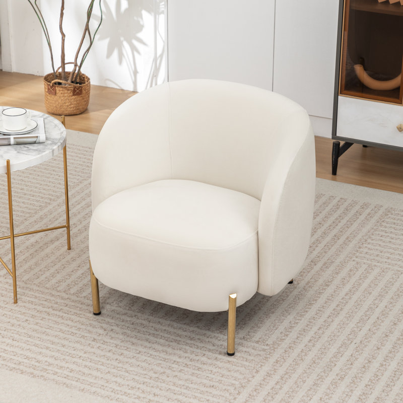 Chaise d'appoint rembourrée Edward, Beige