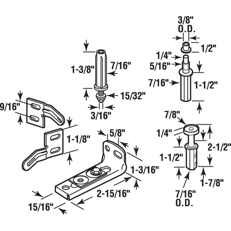 Modern Steel and Plastic Bi-Fold Door Repair Kit