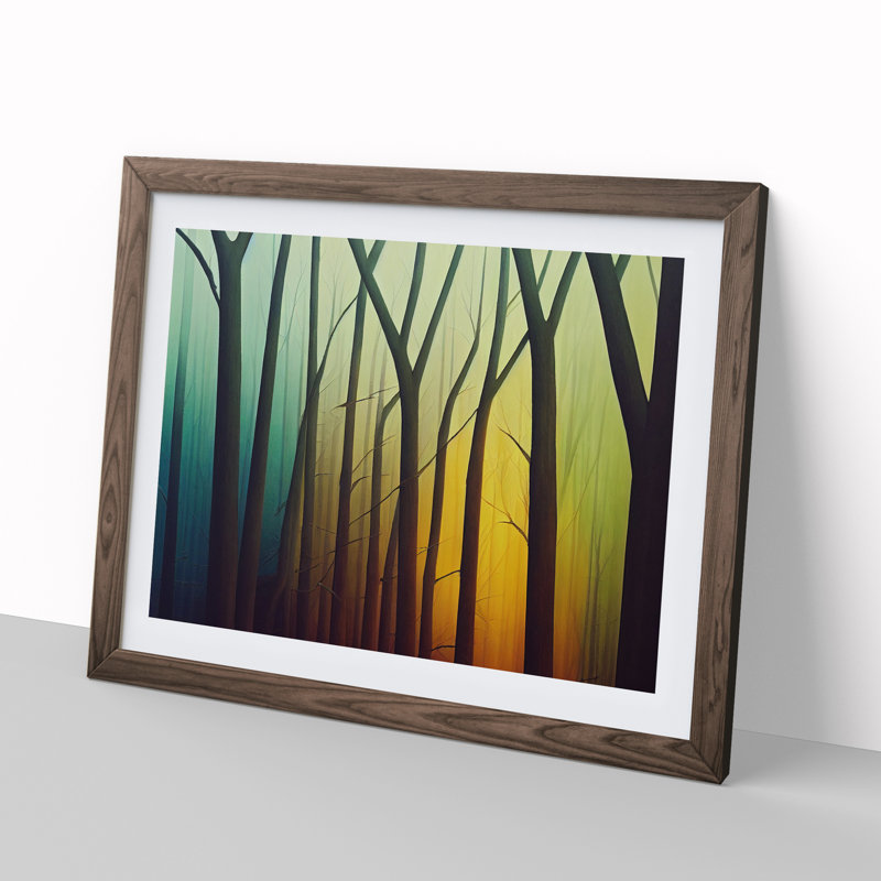 Soothing Forest - Framed Print, 25cm H x 34cm W x 2cm D, Walnut