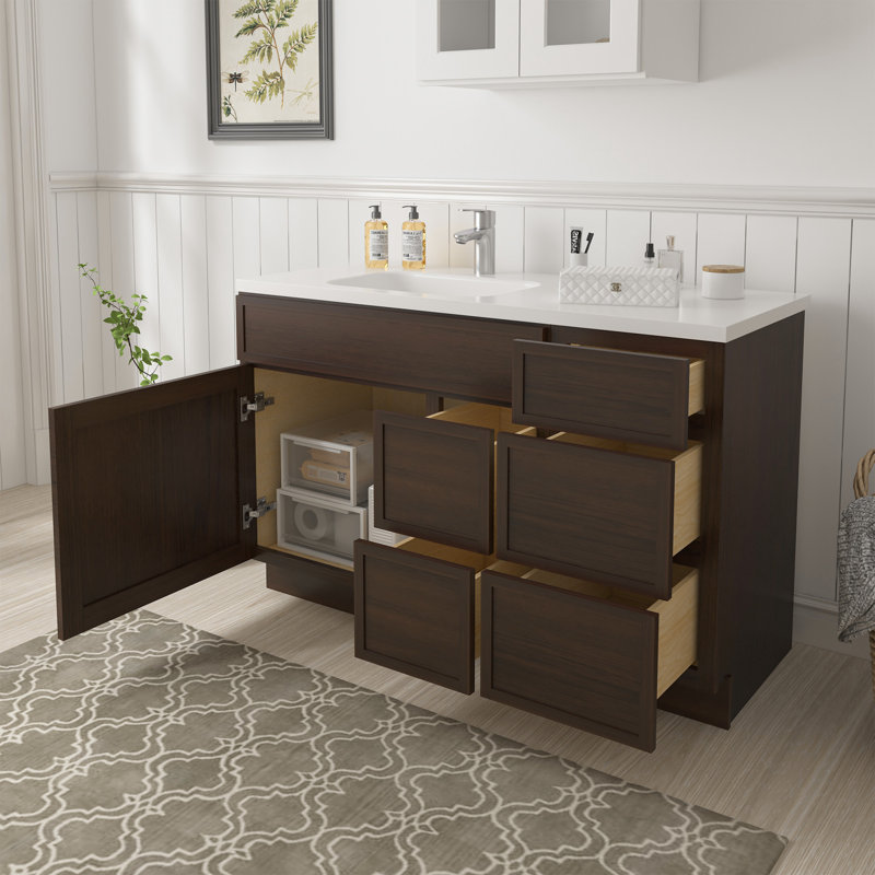 Base de meuble-lavabo simple 51 po seulement, Brun