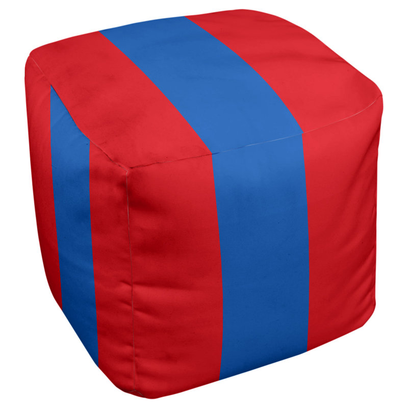 Repose-pieds à cubes à rayures kansas, Rouge / bleu / rouge