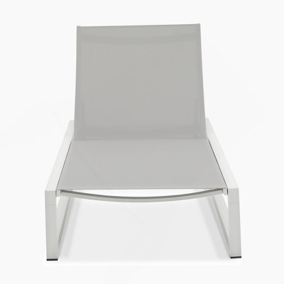 5-Level Adjustable Outdoor Chaise Lounge, Durable Aluminum Frame & PVC-coated polyester Mesh, Perfect For Patio/Poolside