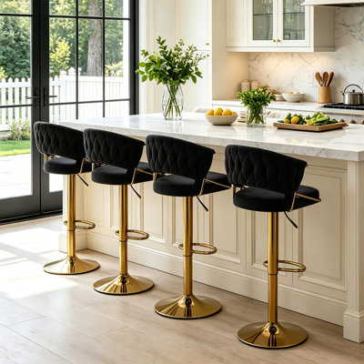 Christal Swivel Upholstered Adjustable Height Counter Stool