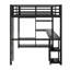 Structure de lit mezzanine avec garde-robe, bureau et tablettes de rangement