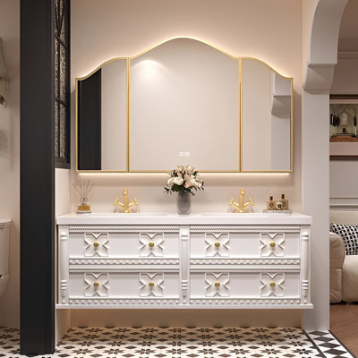 French retro luxury bathroom cabinet