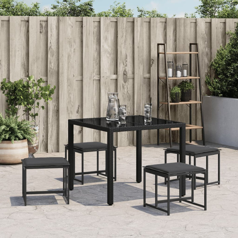  Garden Stool Black, Dark Grey PVC-coated polyester, Steel, Foam Medium