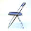 Chaise pliante transparente empilable, chaise d'appoint de salle à manger transparente, siège de salon (bleu saphir)-1877893848