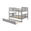 Lit double superposé au-dessus d'un lit double avec lit gigogne simple et échelle - gris