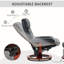 Fauteuil inclinable de massage avec repose-pieds, fauteuil inclinable pivotant et repose-pieds, fauteuil inclinable en similicuir avec télécommande, 10 points de vibration et poche latérale, noir