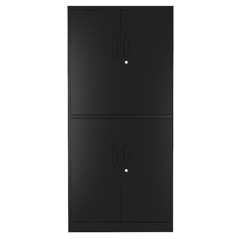 Armoire d'appoint en miroir à 4 portes Tanni Steel