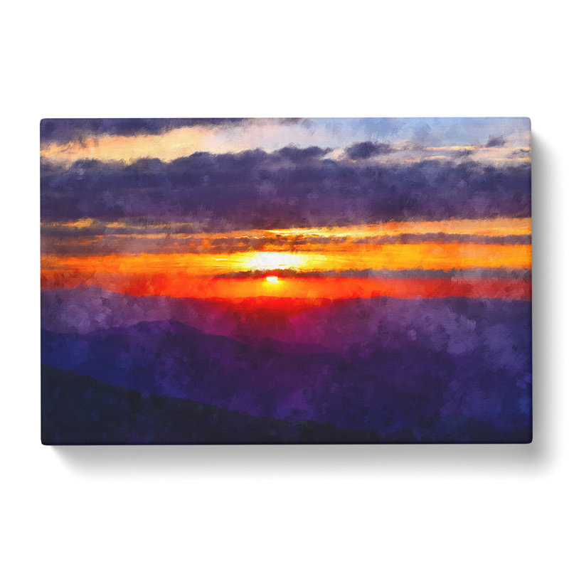 Cloudy Sunset Painting - Wrapped Canvas, 40cm H x 60cm W x 3cm D