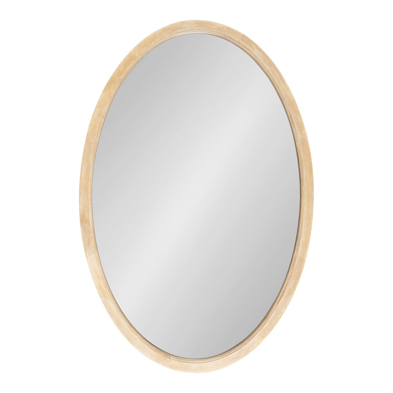 Brianna Wood Flat Mirror, 36" x 24", Natural Wood