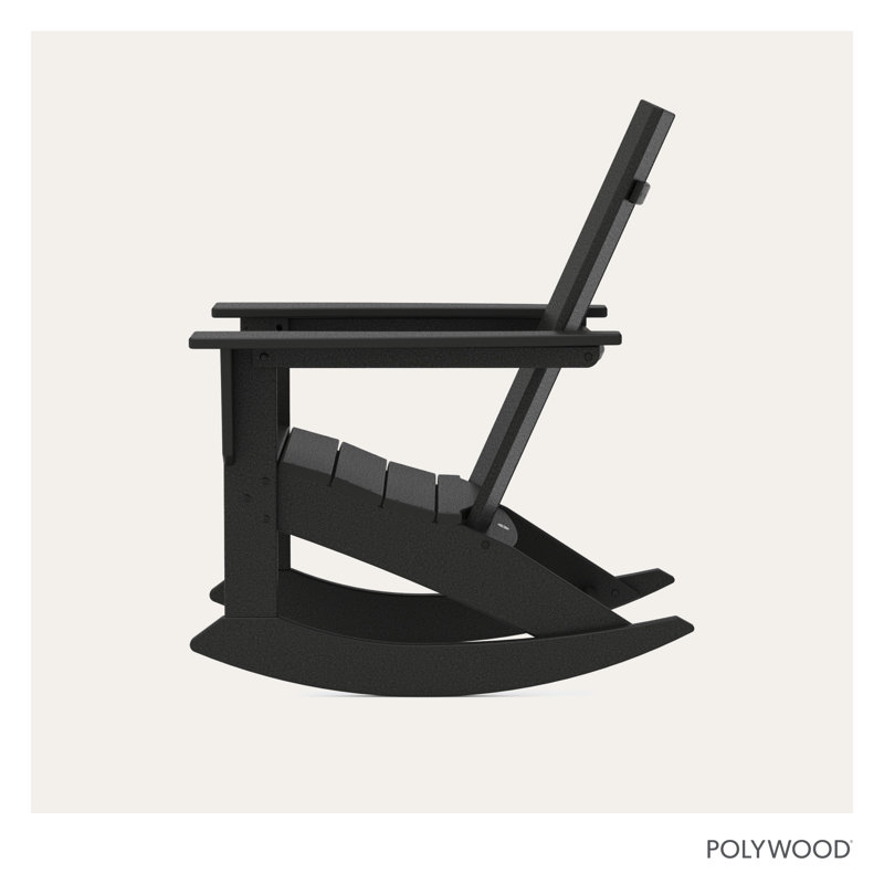 POLYWOOD Modern Adirondack Rocker, Black