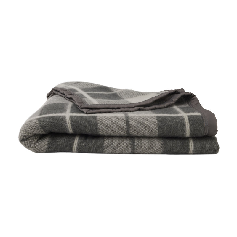 Couverture 100% laine vierge Lyon, Grand, Gris naturel