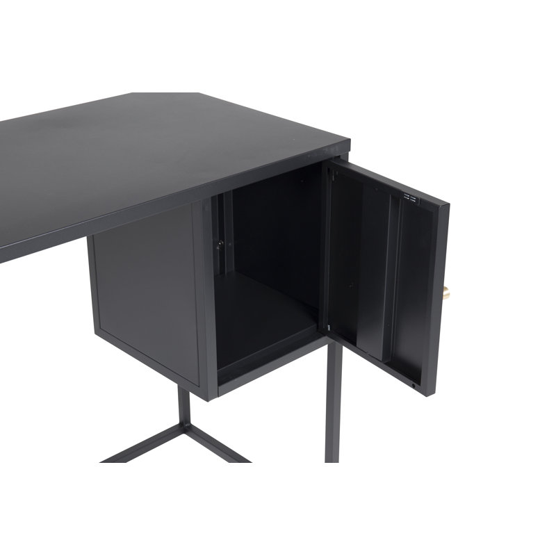 Isiah Metal Writing Desk, Black
